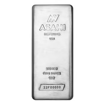 100 oz Asahi Silver Bar .999 Fine (Serialized)