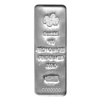 100 oz PAMP Suisse Silver Cast Bar .999 Fine