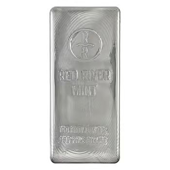 100 oz Red River Mint Silver Cast Bar .999 Fine