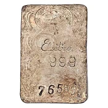 24.6 oz National India Bullion Refinery Bombay Electro Silver Bar