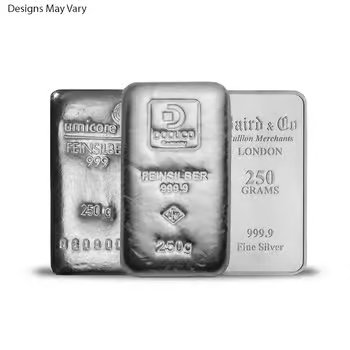 250 Gram Generic Silver Bar .999 Fine