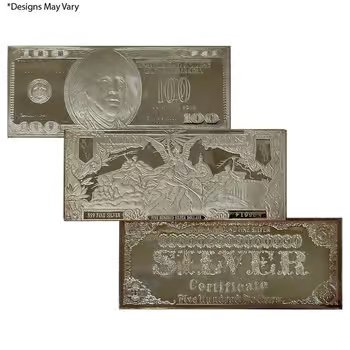 8 oz Silver Bill Bar (Random Design)