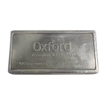 100 oz Oxford Silver Vintage Bar .999+ Fine