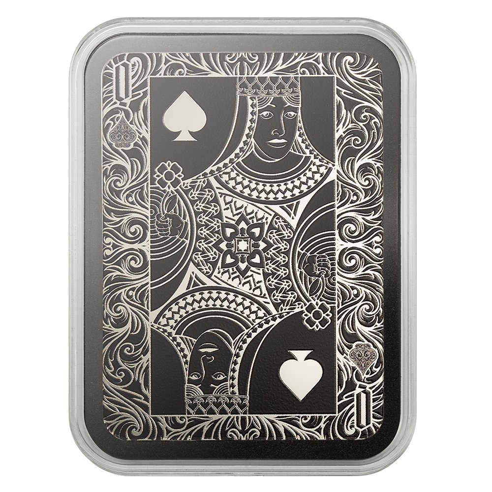 Queen of Spades 1 oz Silver Shaped Bar - Pamp 2026 Royal Flush