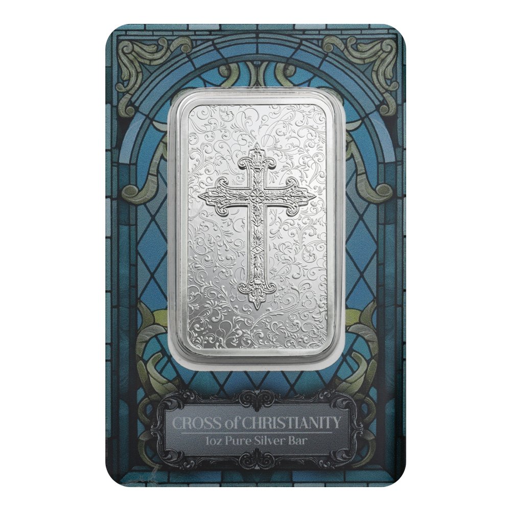 Silver 1oz Bar PAMP Suisse - Cross of Christianity