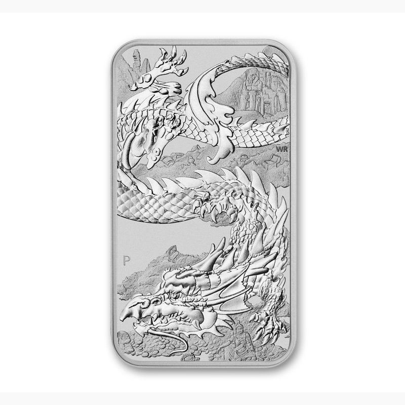 2023 1 oz Australia Perth Mint Silver Dragon Bar