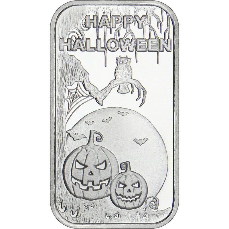 Happy Halloween Spooky 1oz Silver Bar