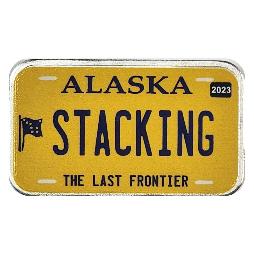 Alaska License Plate - Stacking Across America 1oz Silver Bar