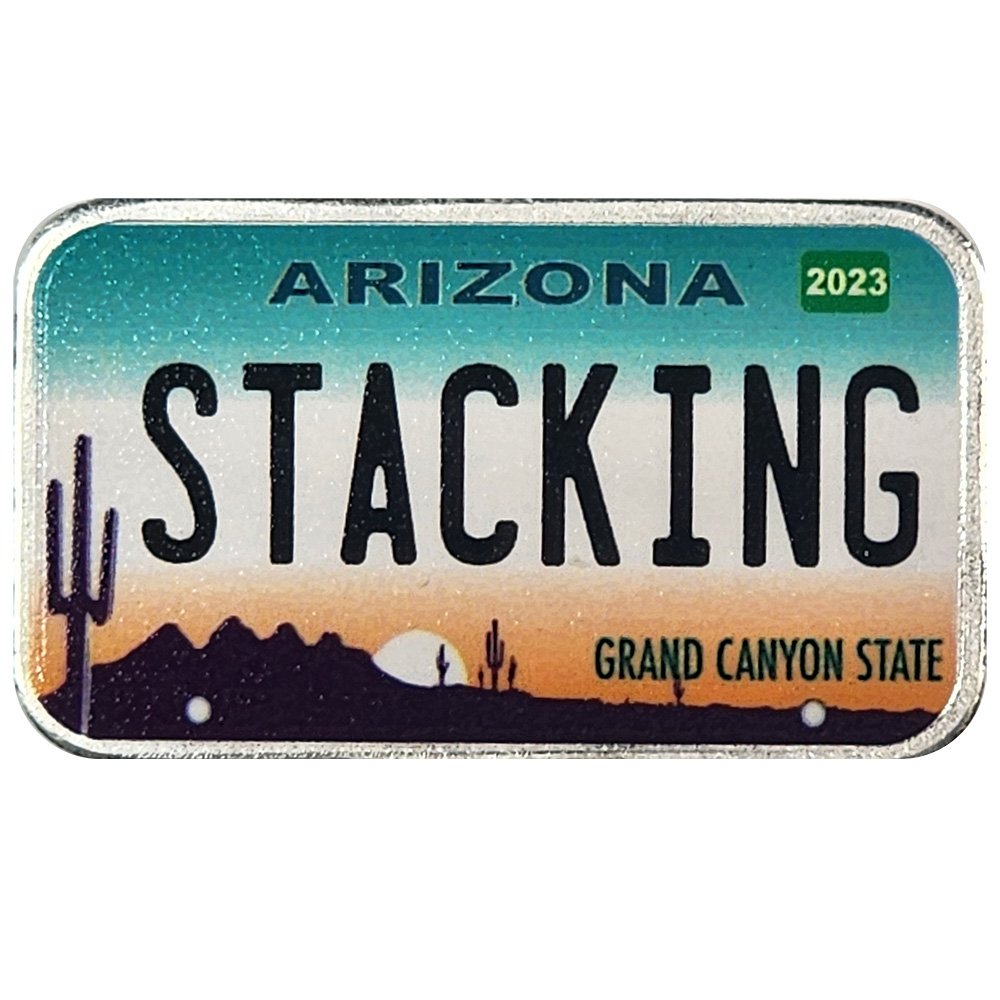 Arizona License Plate - Stacking Across America 1oz Silver Bar