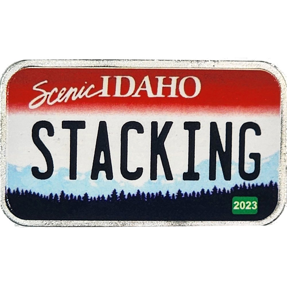 Idaho License Plate - Stacking Across America 1oz Silver Bar