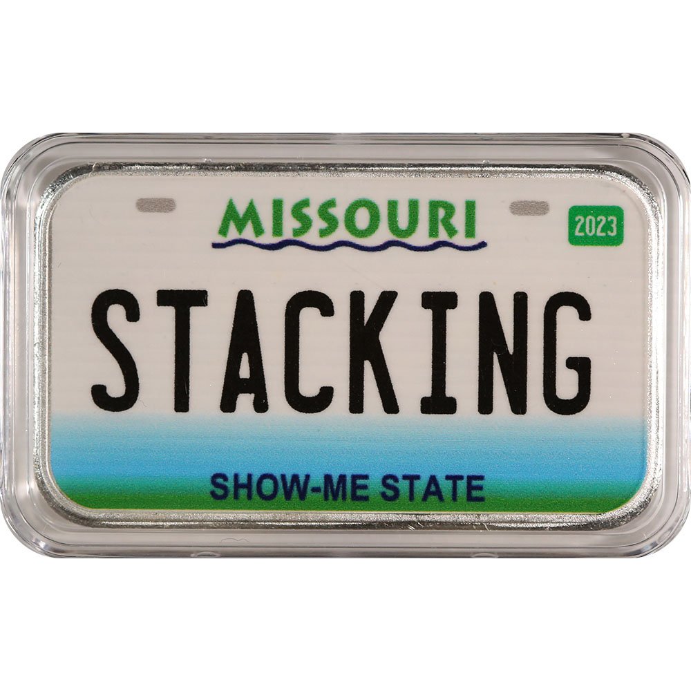 Missouri License Plate - Stacking Across America 1oz Silver Bar