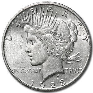 1923-S Peace Dollar AU-58