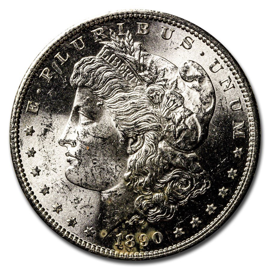 1890-S Morgan Dollar BU Details (Cleaned)