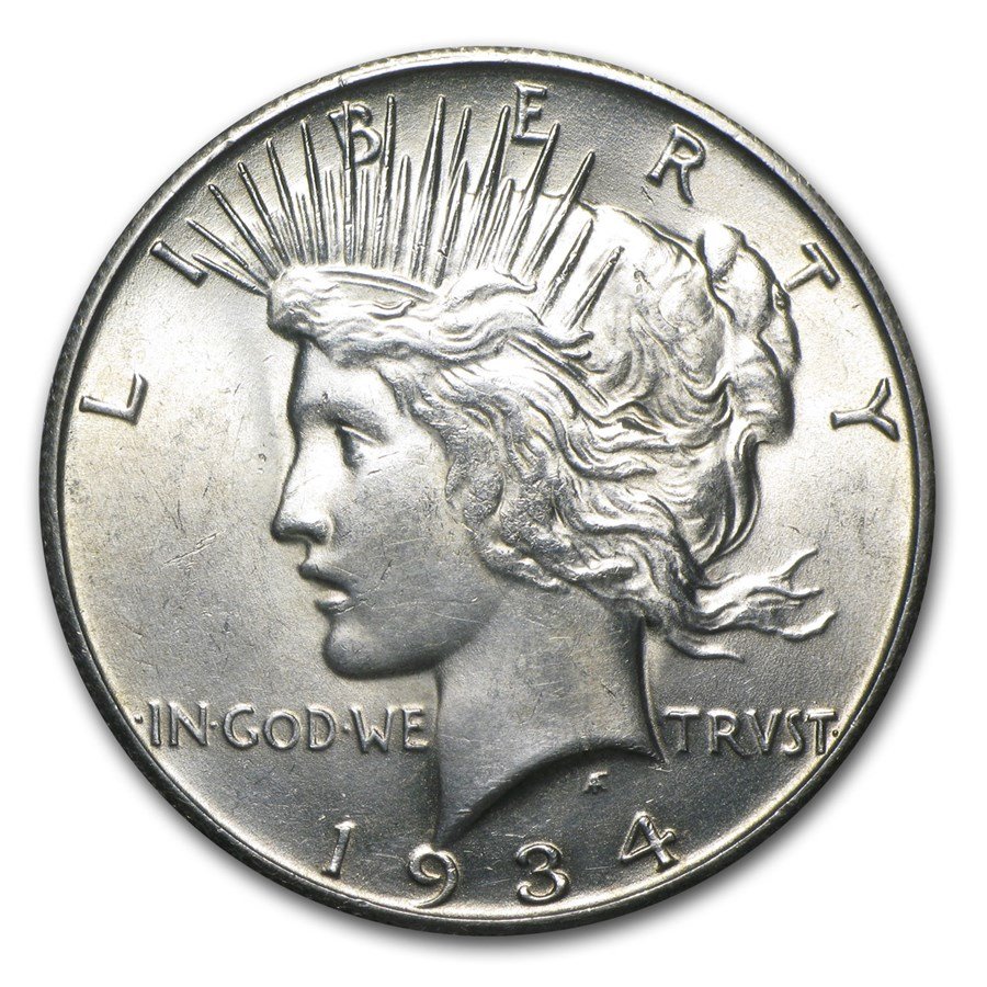 1934 S Peace Silver Dollar
