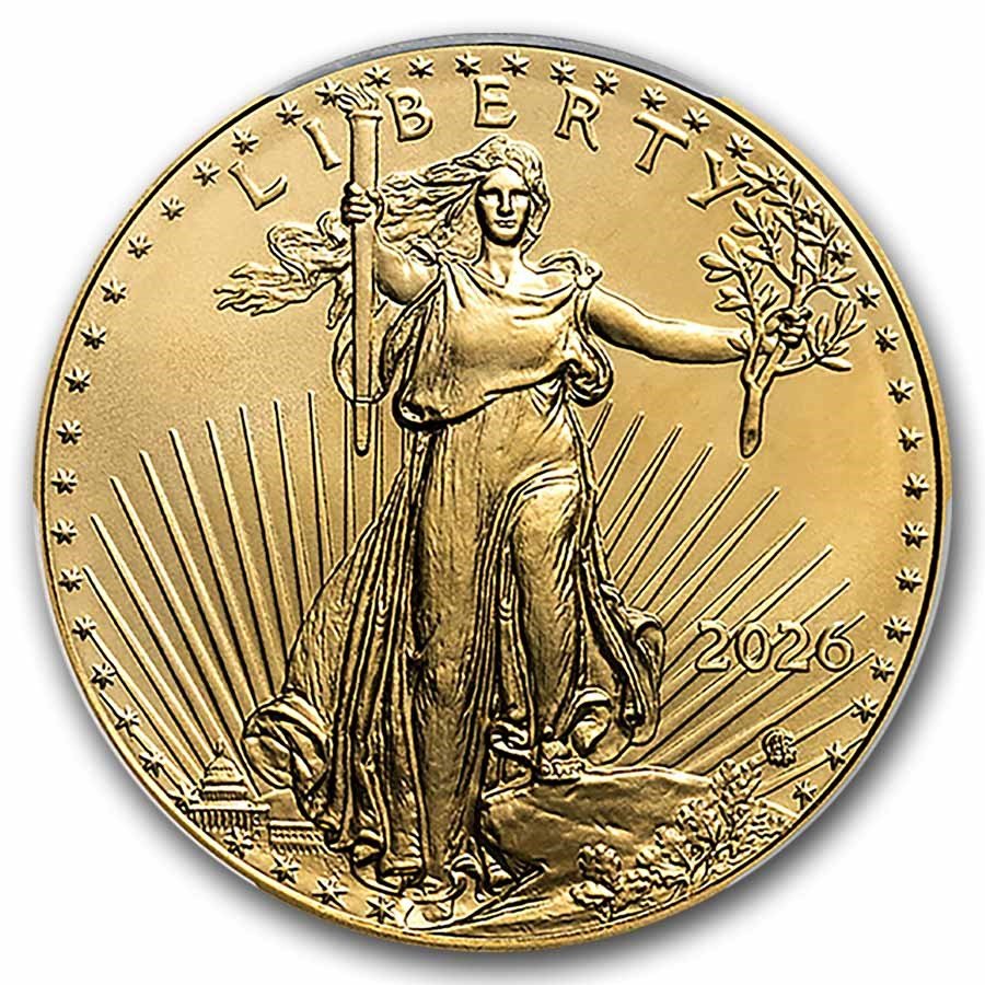 2026 1 oz American Gold Eagle MS-70 PCGS (FDI, 250th Anniv Label)