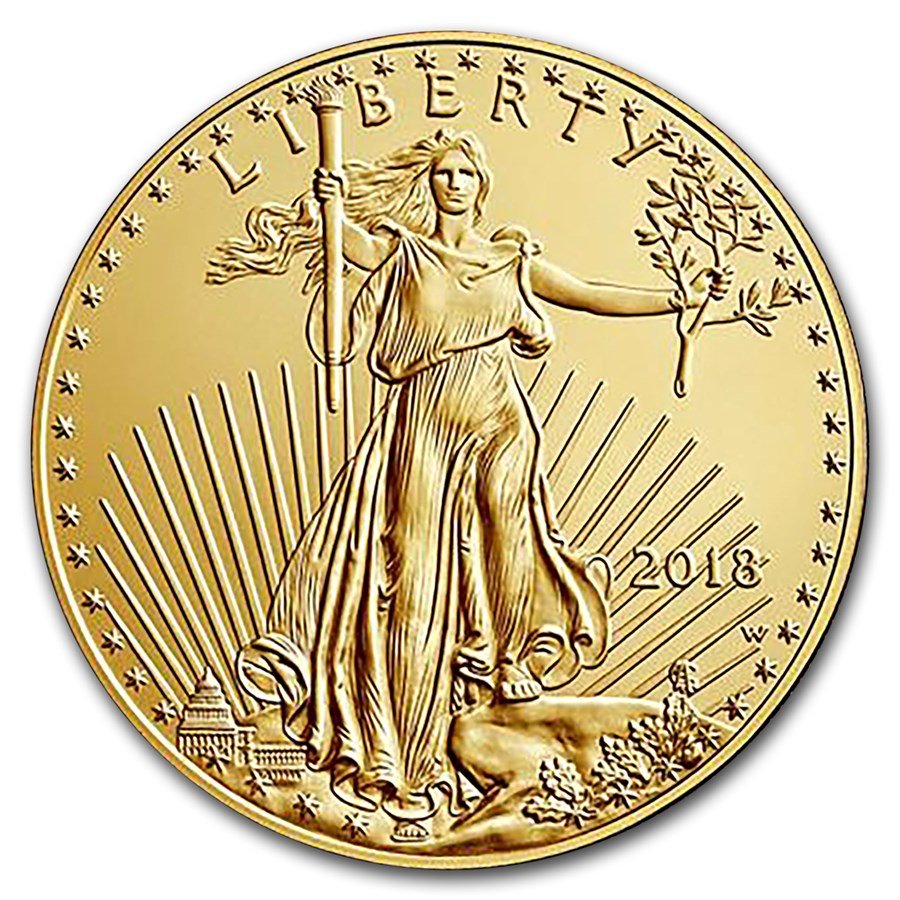2018-W 1 oz Burnished Gold Eagle (w/Box & COA)