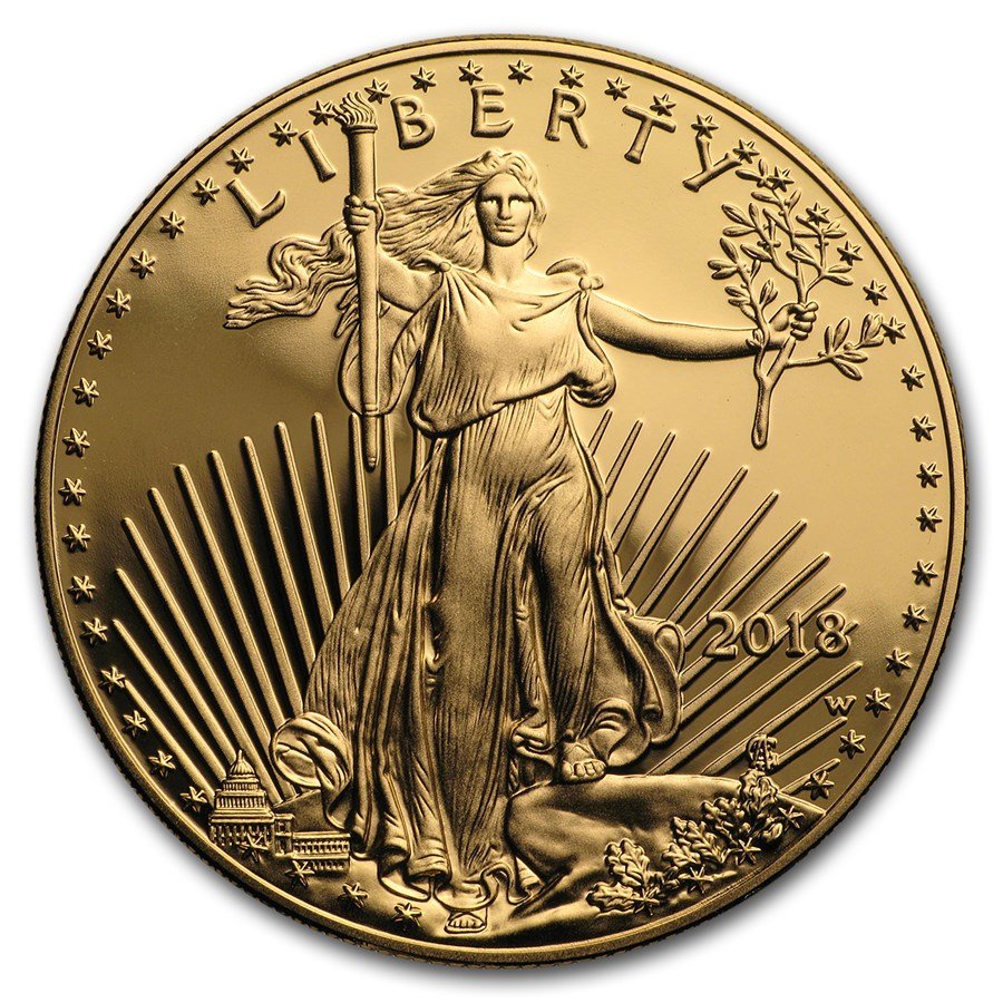 2018-W 1 oz Proof American Gold Eagle (w/Box & COA)