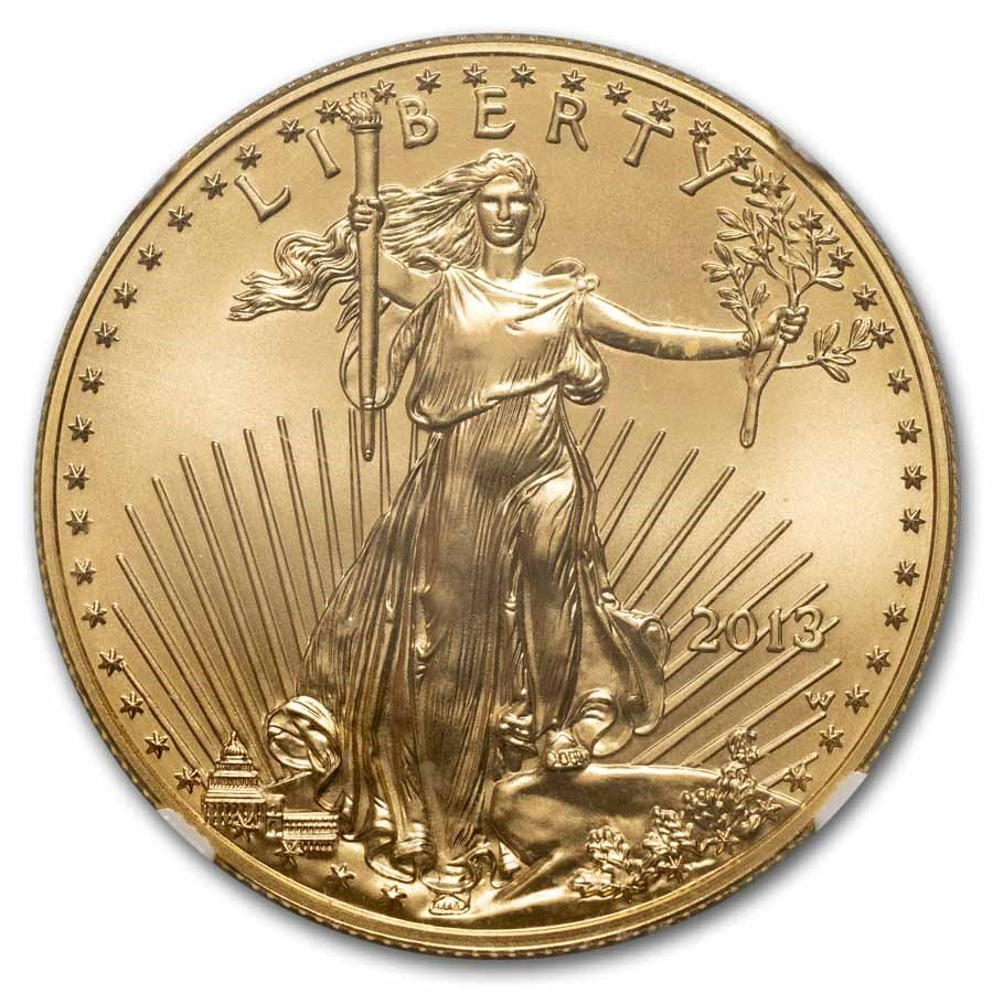 2013-W 1 oz Burnished Gold Eagle MS-70 NGC