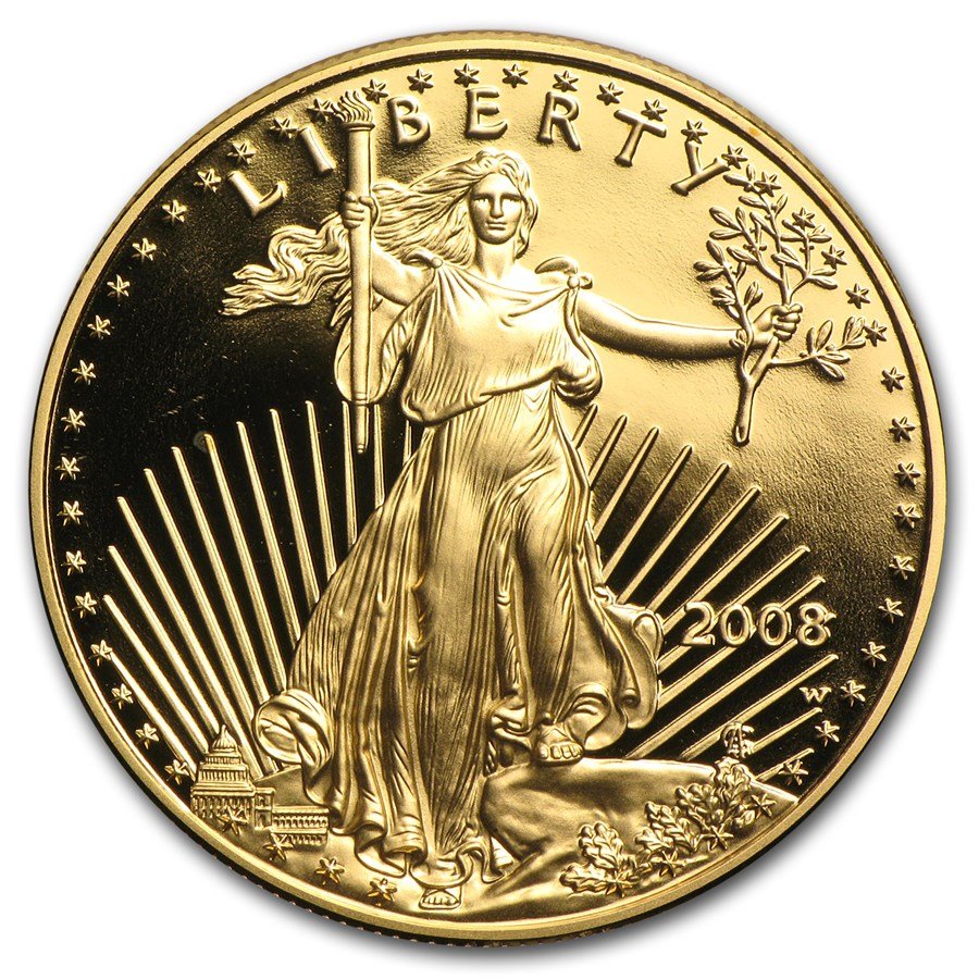 2008-W 1 oz Proof American Gold Eagle (w/Box & COA)