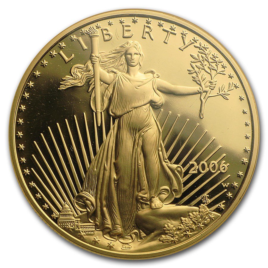 2006-W 1 oz Proof Gold Eagle PF-70 NGC (20th Anniversary Label)