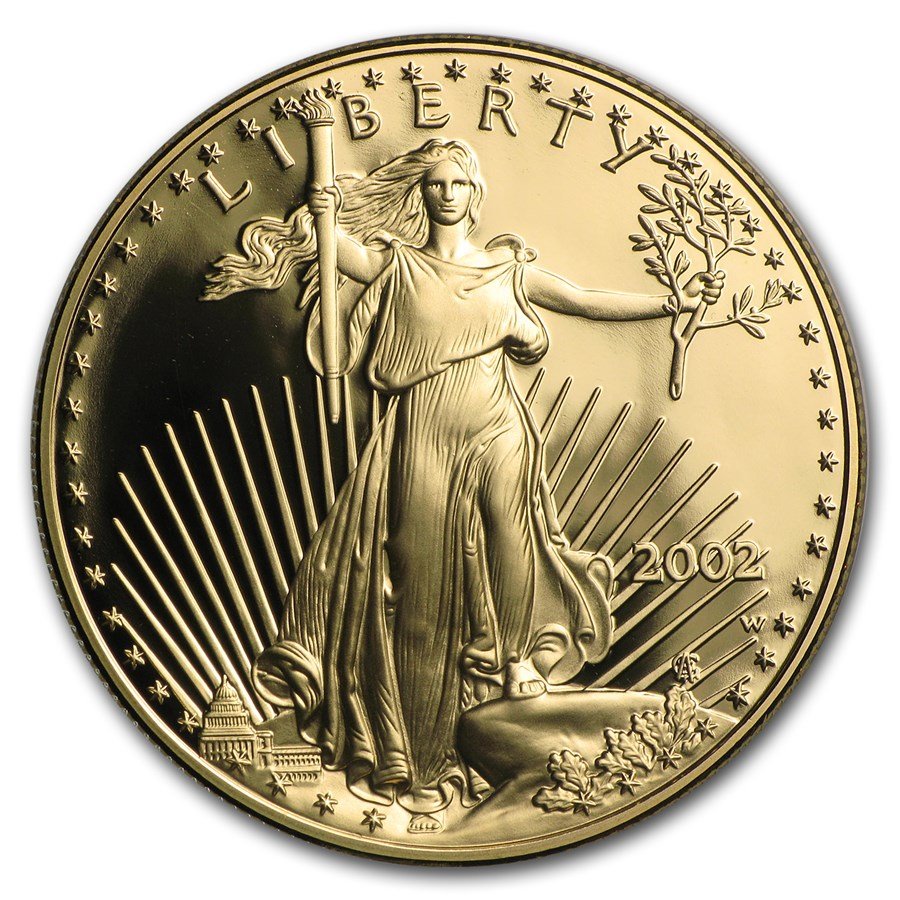 2002-W 1 oz Proof American Gold Eagle (w/Box & COA)