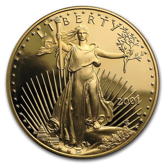 2001-W 1 oz Proof American Gold Eagle (w/Box & COA)