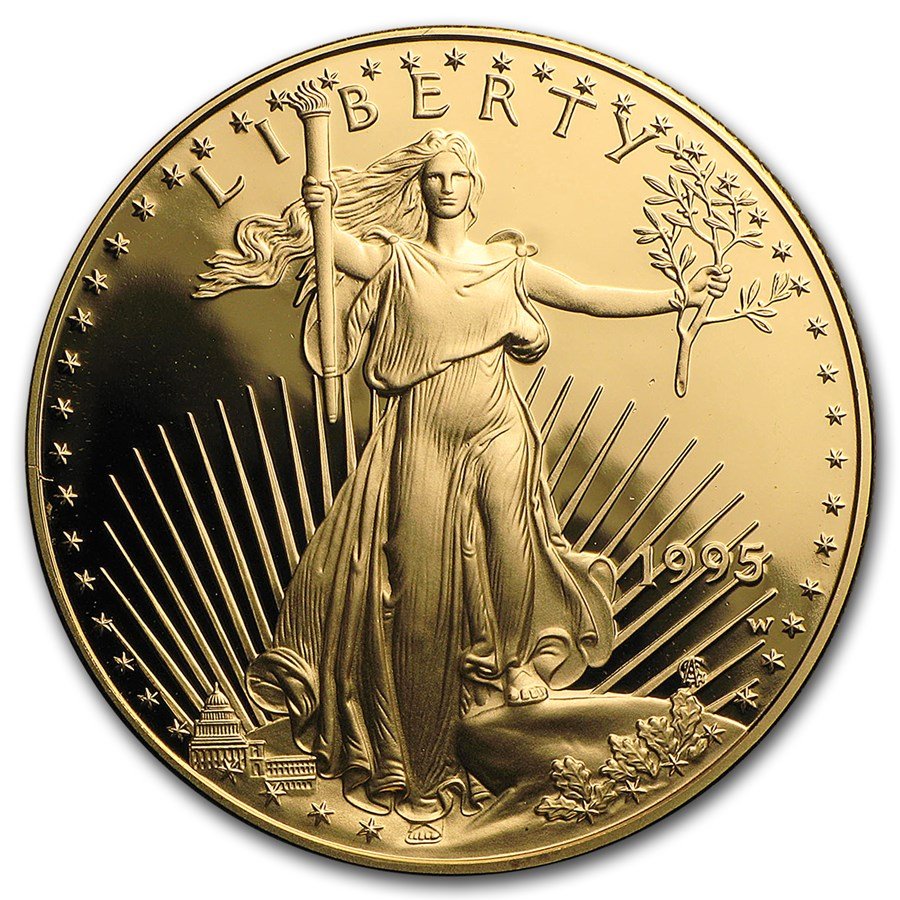 1995-W 1 oz Proof American Gold Eagle (w/Box & COA)