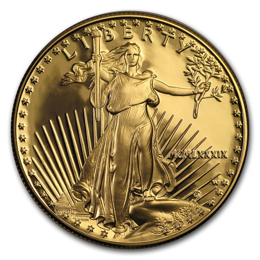 1989-W 1 oz Proof American Gold Eagle (w/Box & COA)