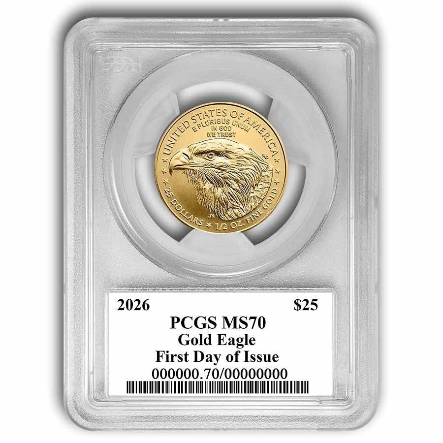 2026 1/2 oz American Gold Eagle MS-70 PCGS (FDI, Black Label)