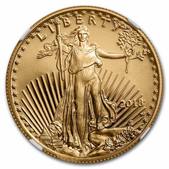 2018-W 1/2 oz Proof American Gold Eagle PF-70 NGC (Moy)