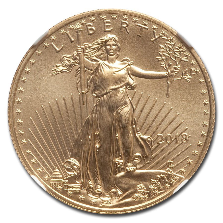 2018 1/2 oz American Gold Eagle MS-70 NGC (Mike Castle)