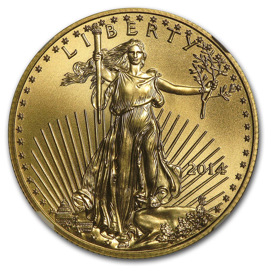 2014 1/2 oz American Gold Eagle MS-70 NGC