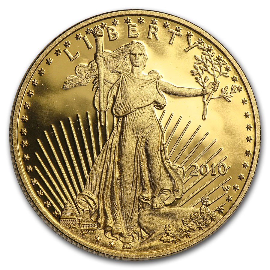 2010-W 1/2 oz Proof American Gold Eagle (w/Box & COA)