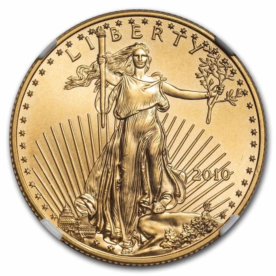 2010 1/2 oz American Gold Eagle MS-69 NGC