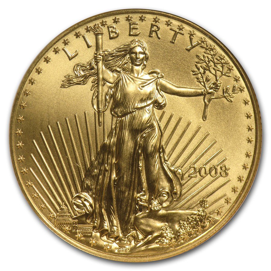 2008 1/2 oz American Gold Eagle MS-69 NGC (Early Releases)