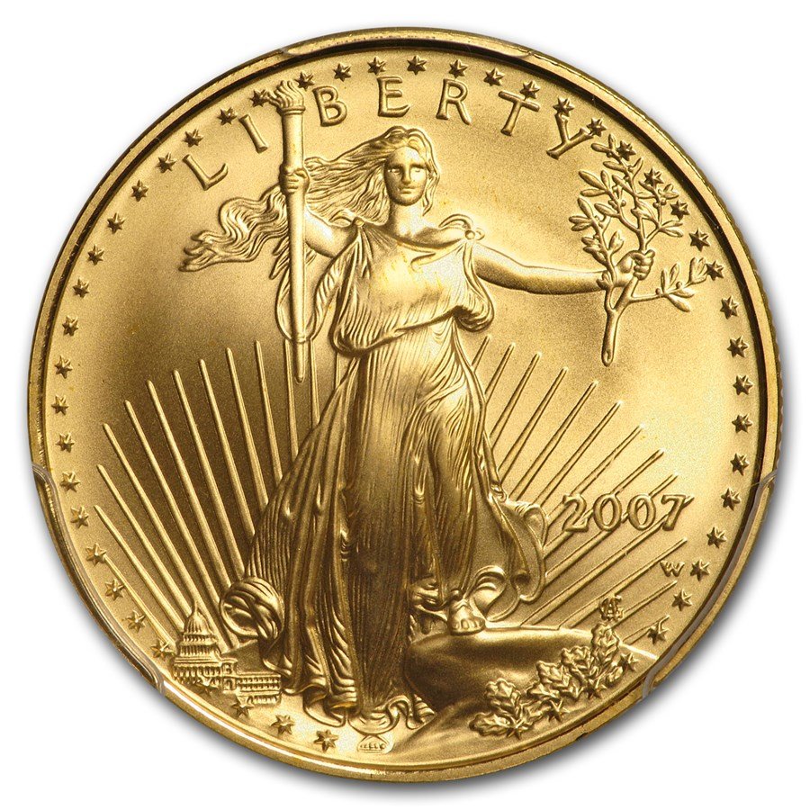 2007-W 1/2 oz Burnished American Gold Eagle MS-69 PCGS