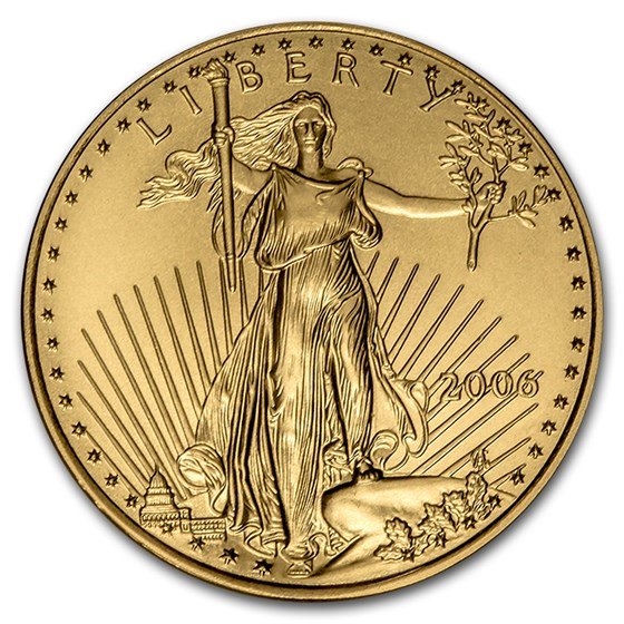 2006-W 1/2 oz Burnished American Gold Eagle (w/Box & COA)
