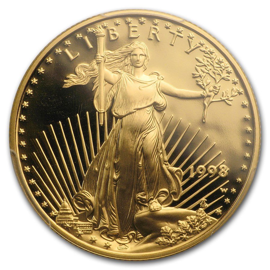1998-W 1/2 oz Proof American Gold Eagle PR-70 PCGS