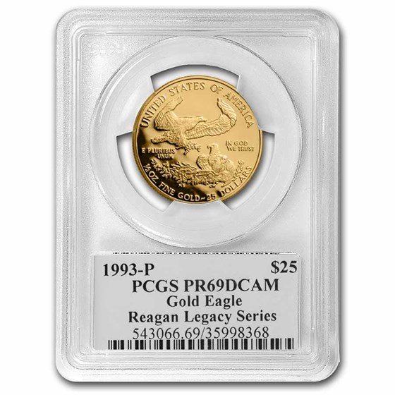 1993-P 1/2 oz Proof Gold Eagle PR-69 PCGS DCAM (Reagan Signed)