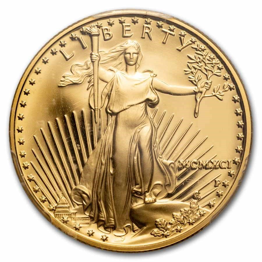 1991-P 1/2 oz Proof American Gold Eagle PR-70 PCGS