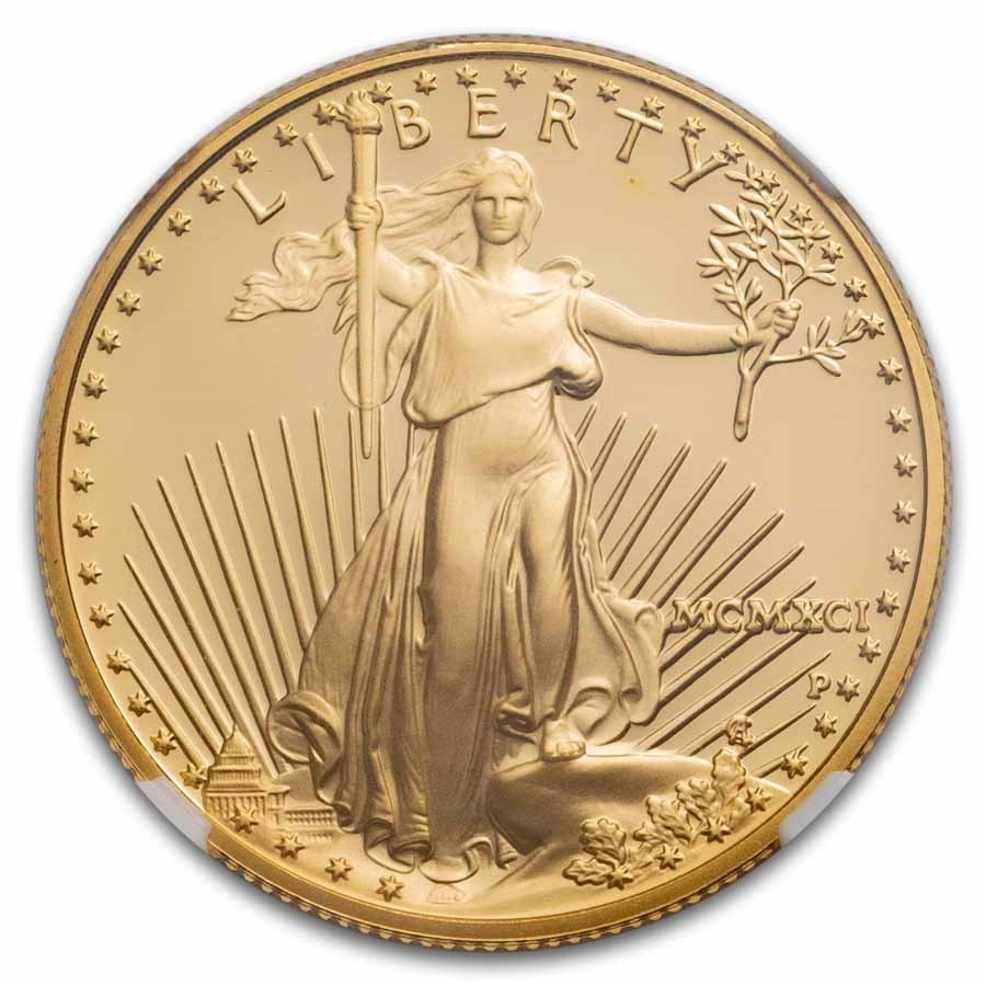 1991-P 1/2 oz Proof American Gold Eagle PF-70 UCAM NGC