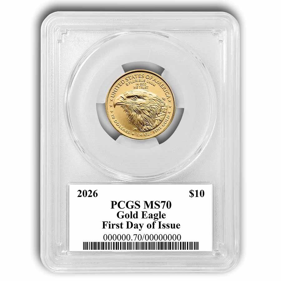2026 1/4 oz American Gold Eagle MS-70 PCGS (FDI, Black)