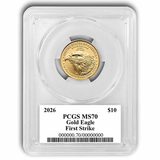2026 1/4 oz American Gold Eagle MS-70 PCGS (FirstStrike®, Black)