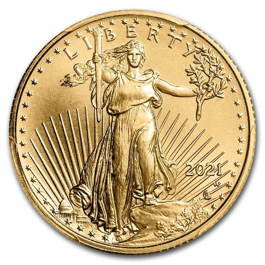 2021-W 1/4 oz Gold Eagle MS-69 PCGS (Unfinished Proof Dies)