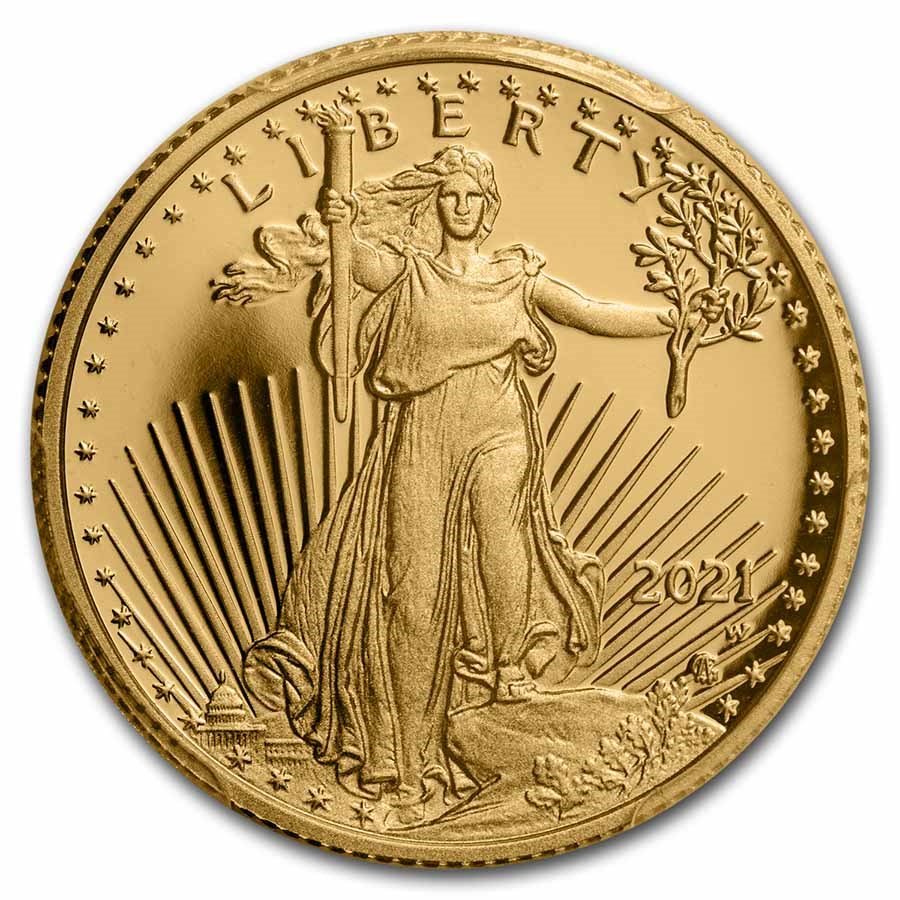 2021-W 1/4 oz Proof Gold Eagle (Type 2) PR-70 PCGS (FDI)