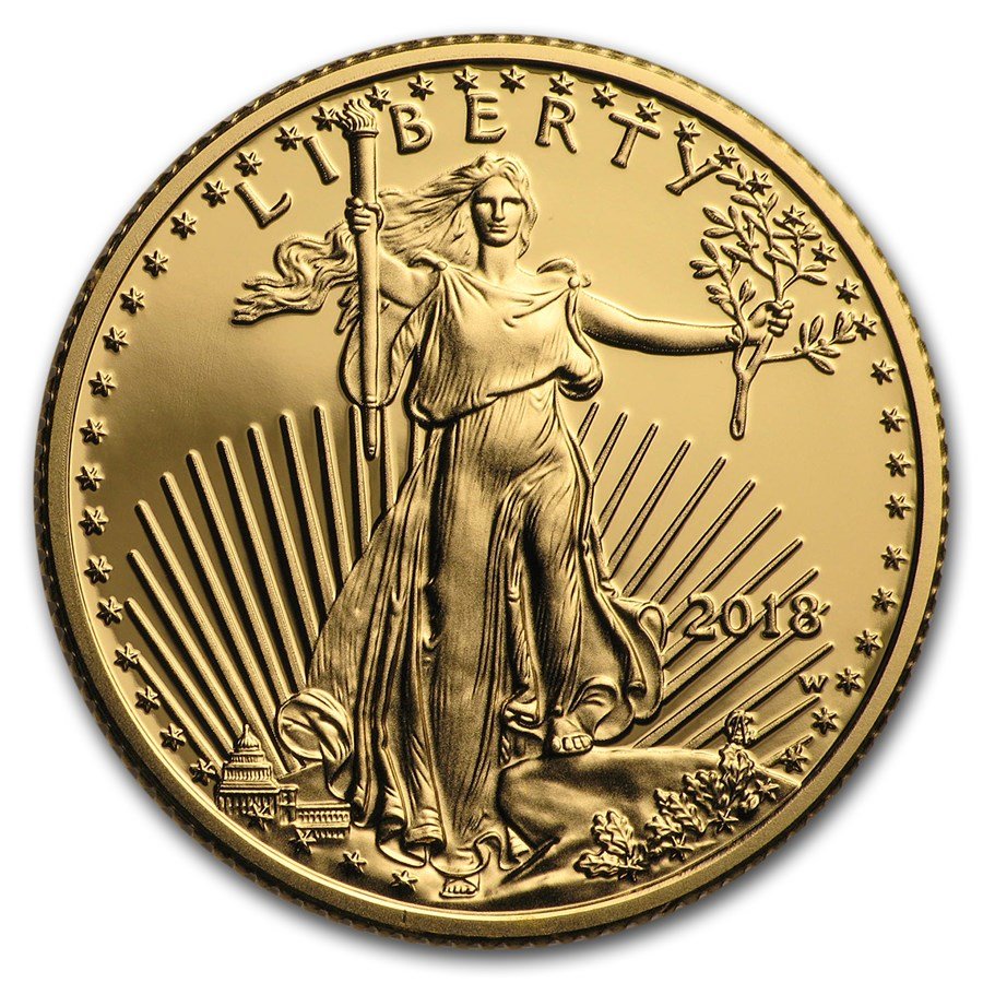 2018-W 1/4 oz Proof American Gold Eagle (w/Box & COA)