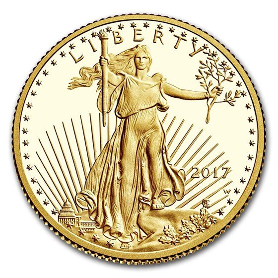 2017-W 1/4 oz Proof American Gold Eagle (w/Box & COA)