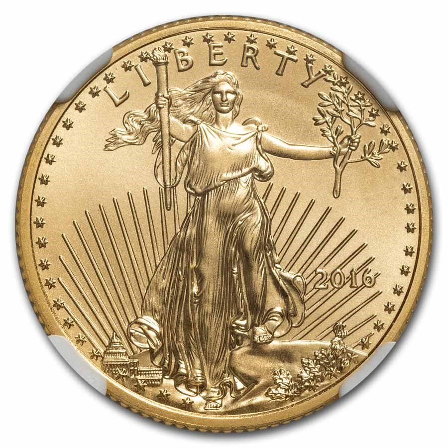 2016 1/4 oz American Gold Eagle MS-70 NGC (FDI, Jones)