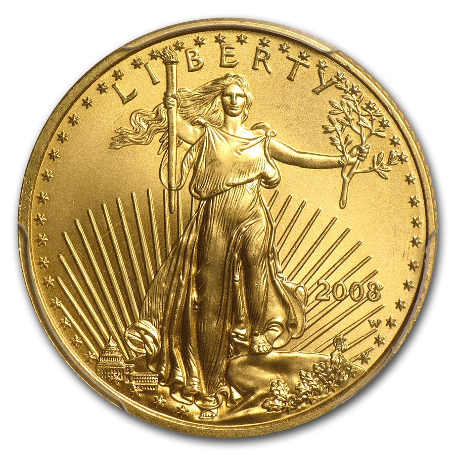 2008-W 1/4 oz Burnished American Gold Eagle MS-69 PCGS