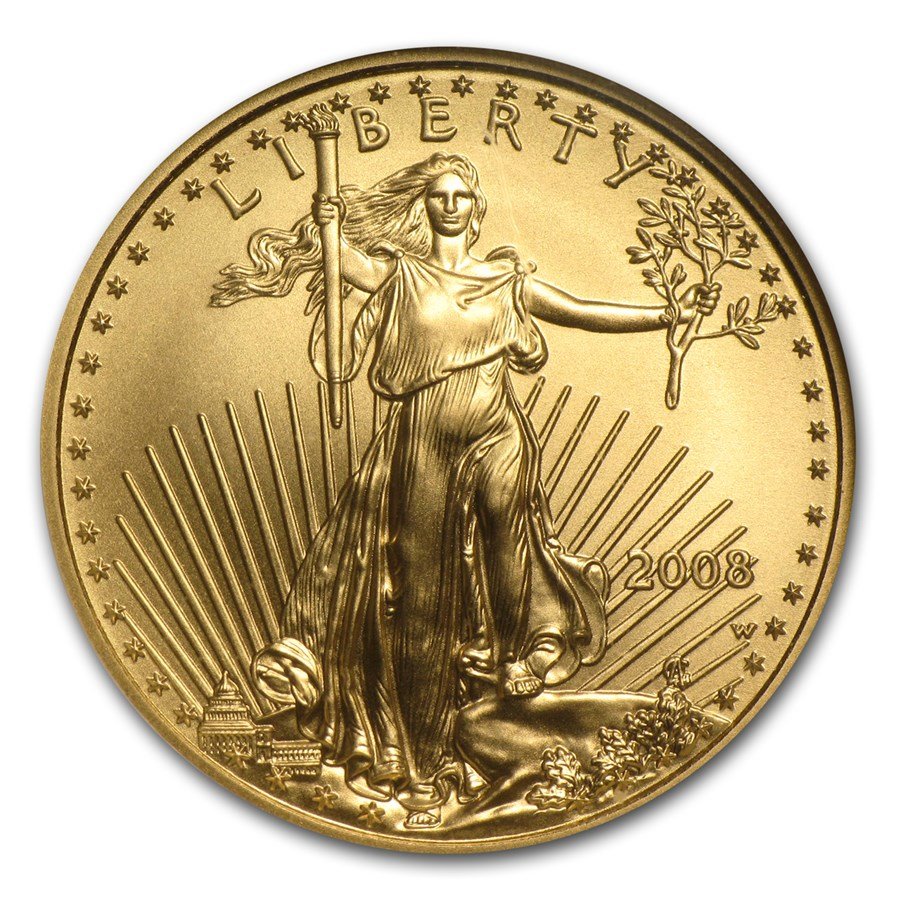 2008-W 1/4 oz Burnished American Gold Eagle MS/SP-70 NGC